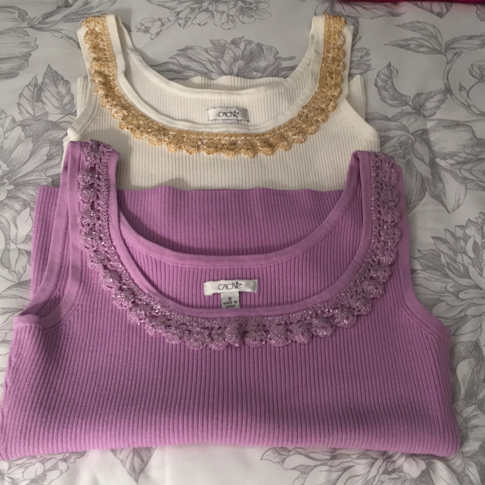 Cache sleeveless knit tanks